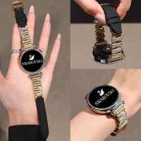 [黑天鹅镶钻]适用华为GT6手表带施华洛闪钻watchgt5表带拼皮质gt5pro真皮watch5荔枝纹秋冬3139H