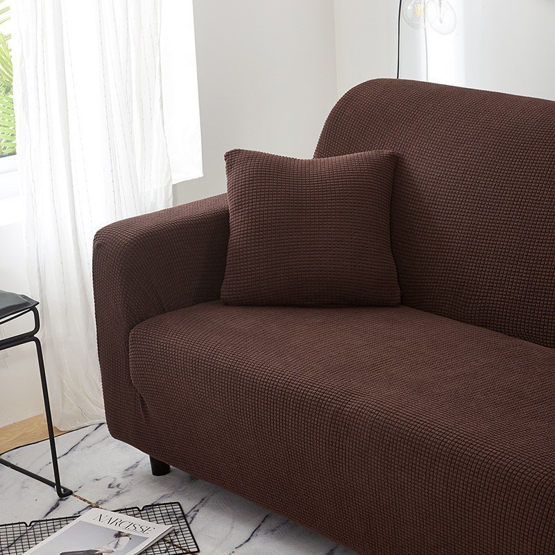 沙发套全包卍能全盖沙发罩四季沙发垫现代简约客厅通用弹力布艺 琥珀棕 S[单人位长90-140cm内]