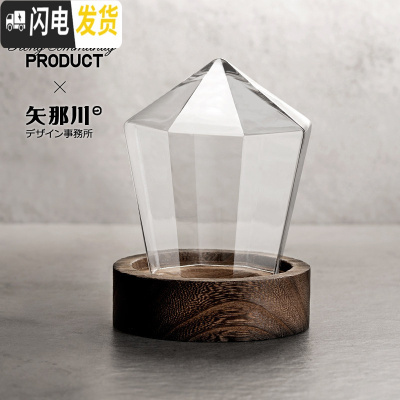 三维工匠趣味创意水晶红酒杯 手工洋酒杯不倒杯白葡萄酒杯威士忌杯 钻石杯带底座