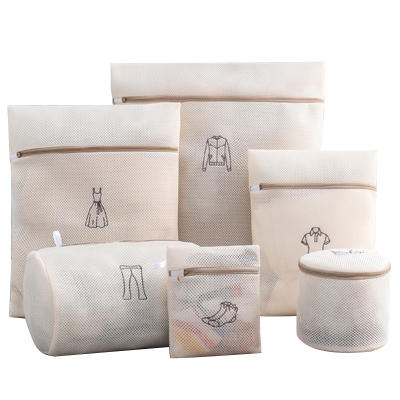 杜拓洗衣袋洗衣机专用机洗毛衣羊毛衫防变形网兜洗内衣文胸的网袋米色六件套[2特大+2大+2中]+送文胸筒