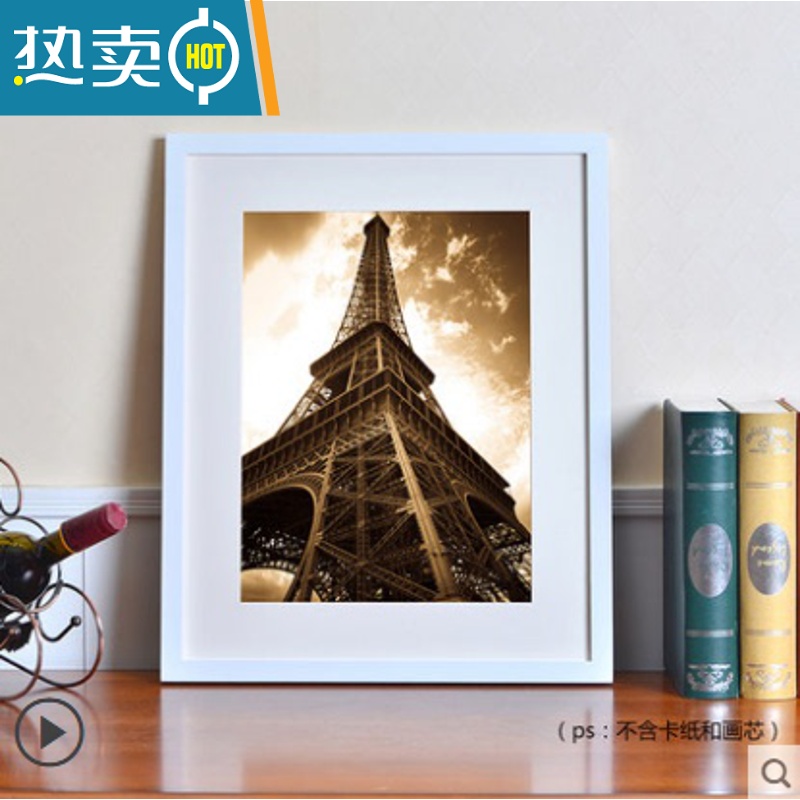 敬平拼图装饰框1000片500片300片木制挂墙相框画框北欧风简约现代礼物 白色 1500片拼图框