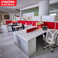 中泰(jongtay)职员办公桌财务桌三人位员工卡座现代简约办公家具写字楼屏风工位 J-PU60-16T3