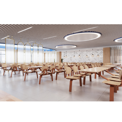 实木四人位连体餐桌防火防水1200*1753*820mm