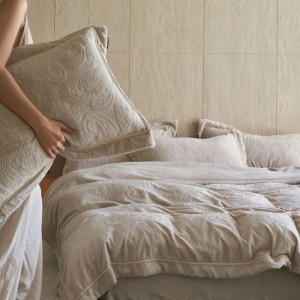 法式复古花绒四件套加厚保暖牛奶绒被套床单冬季毛绒珊瑚绒床品