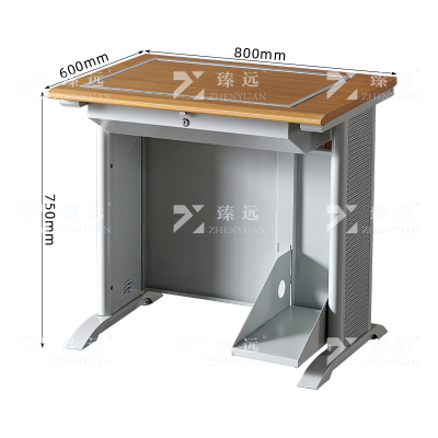 臻远ZY4012425隐藏式翻转电脑桌培训桌教室机房多媒体学习桌办公桌C款单人位