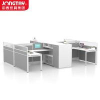 中泰(jongtay)屏风办公桌隔断工位组合现代简约4人位职员财务桌员工办公家具 J-PU36-15HC4
