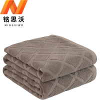 铭思沃毛毯1.8*2.2m条棕色