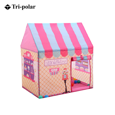 三极户外(Tripolar)TP2316儿童游戏屋公主折叠城堡房子宝宝海洋球池玩具室内小帐篷通道