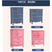 地中海复古做旧柜子美式实木床头柜田园储物柜韩式收纳柜斗柜