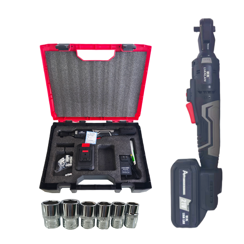 联岚锂电电动棘轮扳手直角电动扳手3/8"四方轴21V/5.0AH一电一充套