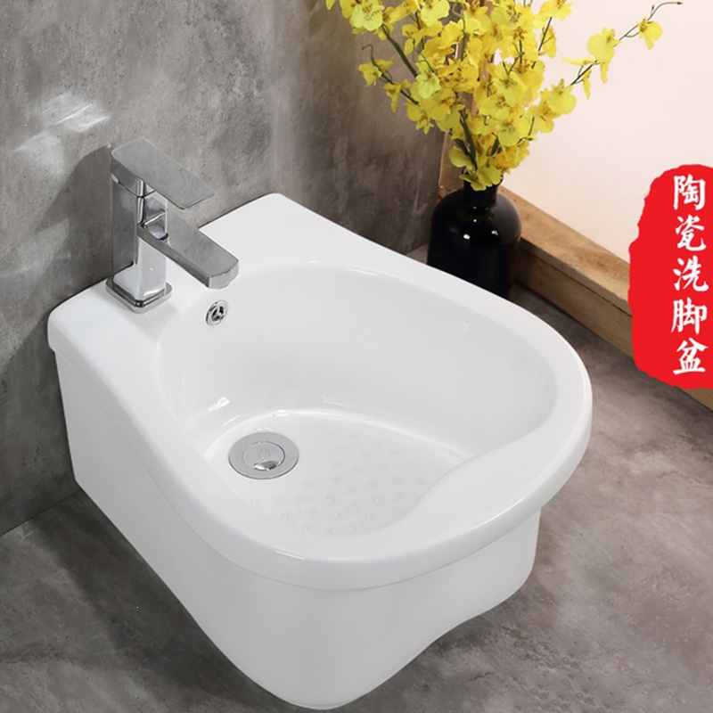 纳丽雅(naliya)陶瓷洗脚盆足浴盆洗脚池卫生间按摩瓷器沐足盆泡脚盆