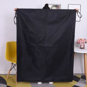 潮思汇牛津布袋大容量大号耐磨布草打包袋集包袋搬家收纳袋加厚布袋 黑色 中号[48*79cm]