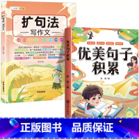 [2本]优美句子积累+扩句法写作文 小学通用 [正版]优美句子积累大全好词好句好段修辞手法技巧训练素材小学生一二年级三四