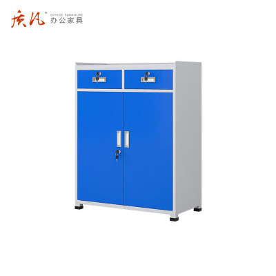 苏宁 质凡 工厂车间工具柜二斗对开门柜灰蓝色/ZF-GJG003/800*400*1000mm