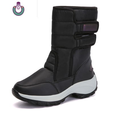 FISHBASKET女鞋冬季北方加绒加厚保暖中筒雪地靴轻便防滑防水户外高帮棉鞋女女士靴子
