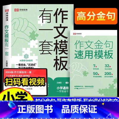 作文模板有一套 [正版]小学作文模板有一套 轻松写出满分作文小学生作文金句好词好句好段语文作文书模版大全同步写作素材积累
