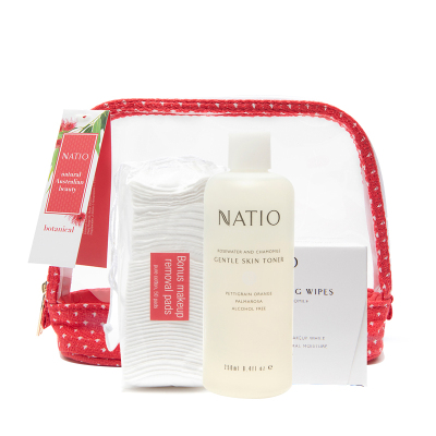 NATIO/娜迪奥植物芳香洁净套装护肤套装洋甘菊玫瑰水250ml卸妆棉清洁湿巾补水保湿修护清爽澳洲