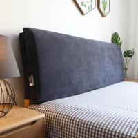 美帮汇定制北欧实木床上靠垫榻榻米无床头板软包自粘布艺罩可拆洗 深灰色 无床头款180*58*10CM