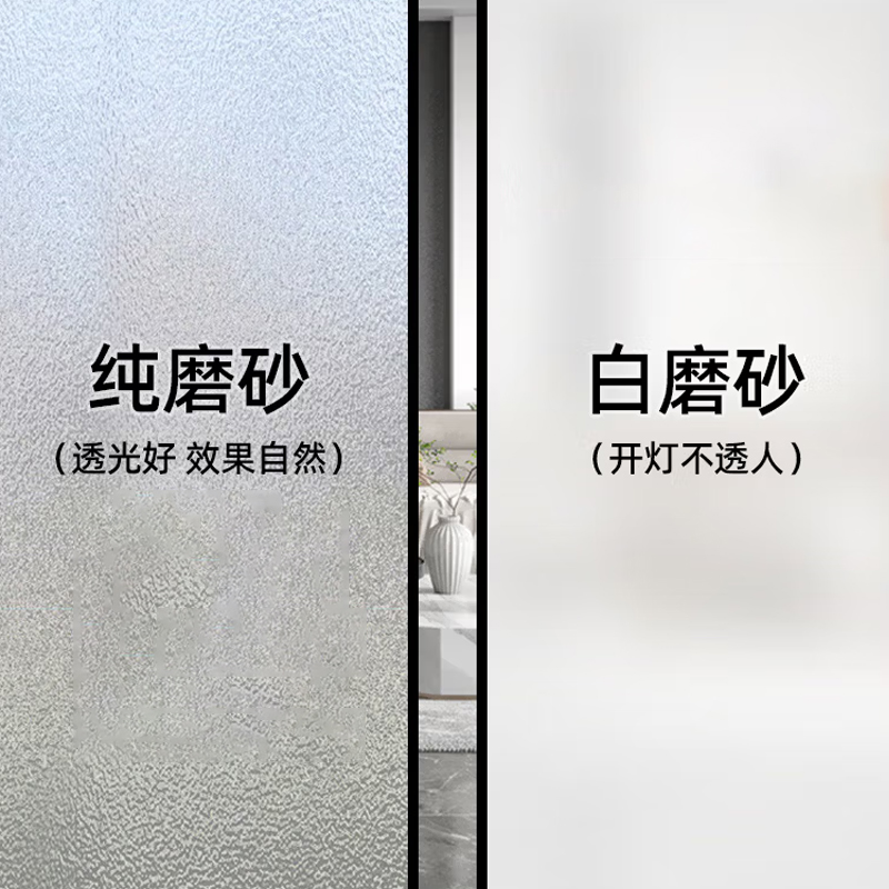 邦臣 磨砂玻璃膜贴纸 无胶加厚纯磨砂(静电吸附)宽150cm*500cm(多件长度连着发)(起订量:20)