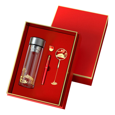 优彩嘉 政治生日纪念套装 数显玻璃杯+笔+微章+书签 ZZTZ-20 套