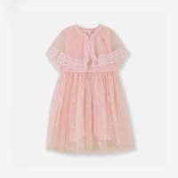 [1件3.5折价:107.1元]铅笔俱乐部2025夏季新品女童连衣裙儿童披肩公主裙中大童背心裙子