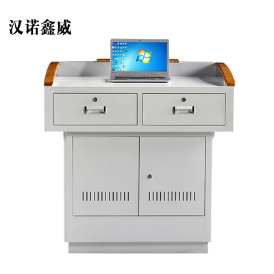 汉诺鑫威学校多媒体讲台钢制讲台演讲台中控讲台办公桌操作台1000*700*1000mm(钢面款)[不含显示屏]