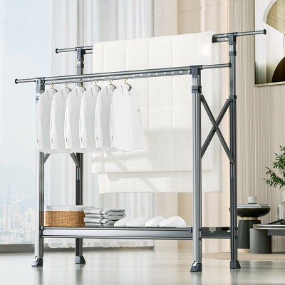  如华福禄晾衣架落地晾衣架折叠室内家用阳台室外卧室杆晒被子升降晒衣架凉衣