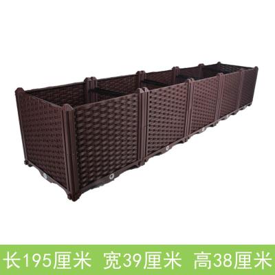 回固阳台种植箱家用塑料花盆楼顶种菜盆长方形种菜种菜箱新款加深五联：195*39*38新料特厚特大