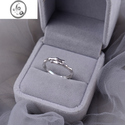 JiMi925银银戒指新款竹节森系小众设计潮百搭开口蝴蝶对戒男女情侣ins