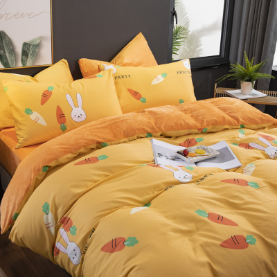 美帮汇加绒四件套单面绒棉加绒被套冬天毛绒床单 珊瑚绒三件套