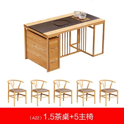 茶桌椅组合火烧石办公中式茶台功夫茶几茶艺桌简约现代泡茶大理石