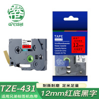 喂世标签色带TZe-431红底黑字12mm 个