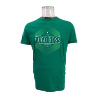 Hugo boss雨果波士T恤男透气舒适易洗耐穿纯棉绿色印花简约日常