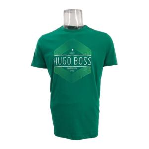 Hugo boss雨果波士T恤男透气舒适易洗耐穿纯棉绿色印花简约日常