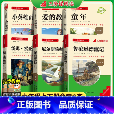 六年级上下册全套6本 [正版]三阶梯阅读名校课堂快乐读书吧六年级下册必读汤姆索亚历险记鲁宾逊漂流记尼尔斯骑鹅旅行记课外阅