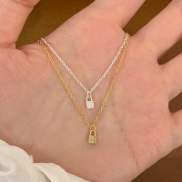 纯银小锁锆石锁骨链女款2025新款高级小项链女日常百搭配裙子送女朋友老婆情人节七夕生日礼物