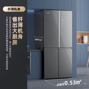 康佳(KONKA)485升十字玻璃门冰箱 一级变频 V48EW4PB