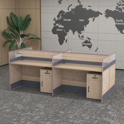 臻远GWD-011职员办公桌屏风桌组合员工位电脑桌职员工位 王字型四人位