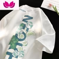 七斓oversize国潮短袖T恤男士夏季ins潮牌宽松青少年冰丝半袖上衣