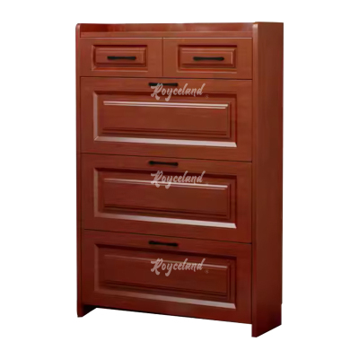 洛诗莲 (RoyceLand) 木质翻斗鞋柜入户门口窄边鞋柜双层双抽屉 900*240*1200