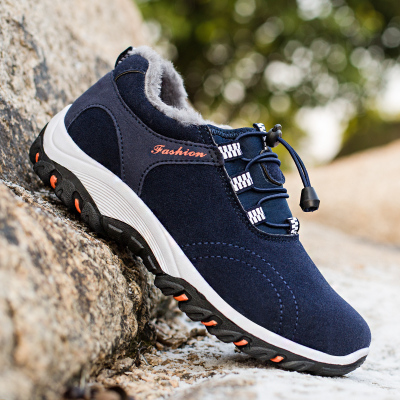 凡世界冬季新款保暖棉鞋加绒登山鞋韩版时尚低帮男鞋男士户外百搭运动休闲鞋