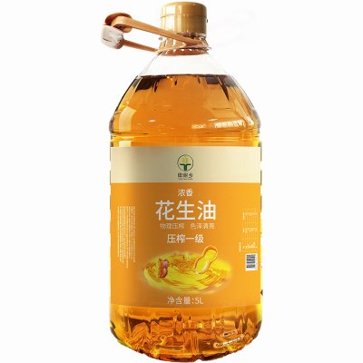 亿资联一级花生油5L物理压榨浓香食用油桶装