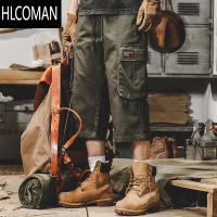 HLCOMAN美式机能工装七分裤男士夏季ins潮牌宽松大码休闲直筒短裤潮