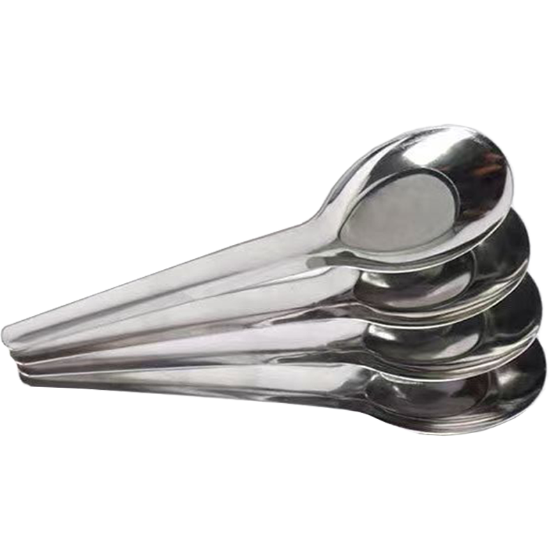 炯毅 不锈钢汤勺 勺子调羹平底勺 餐具家用喝汤勺 西瓜勺吃饭勺 不锈钢勺 17cm*4cm 个