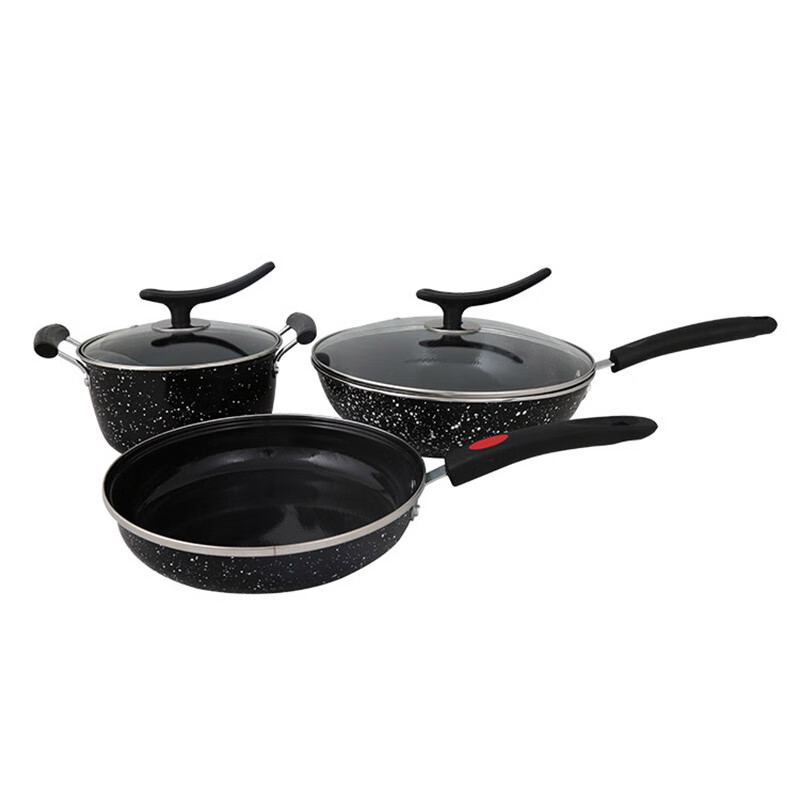 朗赫 伯尔尼珐琅锅三件套LH-TZ15 炒锅32cm+煎锅24cm+汤锅20cm