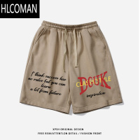 HLCOMAN美式痞帅hiphop休闲短裤男夏季潮牌百搭宽松情侣装抽绳运动五分裤