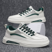 四季可穿男士2025新款舒适系带时尚潮流百搭日常休闲圆头男款板鞋