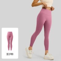 尴尬线蜜桃提臀瑜伽裤高腰收腹跑步运动裸感女健身服