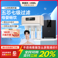 安吉尔净水器家用直饮V6 净饮机 1.46升/分钟净水机J2605-ROB60(A8)+Y3611白色管线机两件套