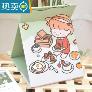 敬平小镜子ins风女心折叠小学生宿舍便携桌面可立台式大号梳妆化妆镜 蛋糕女孩-N57便携式用镜